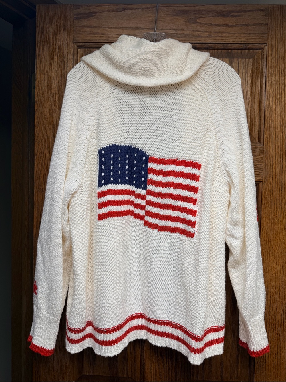 Anthropologie Maeve American Flag Cardigan